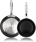 Magefesa Prisma Frying Pan Set, 7.8" & 9.4", 18/10 Stainless Steel, Triple-Layer Nonstick, Works on All Stovetops Including Induction, Oven Safe to 392°F, Dishwasher Safe, Durable Cooking Skillets