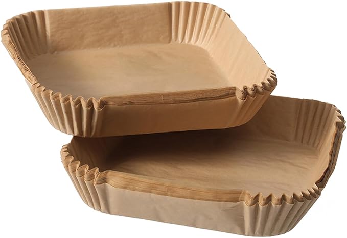 Air Fryer Liners Disposable Square.100pcs Virgin Pulp Parchment Paper for 4qt-6qt Air Fryer.Food Grade,Non-stick, Oil-proof & Heat Resistant for Baking,Microwave,Cooking & Deep Fryer Accessories
