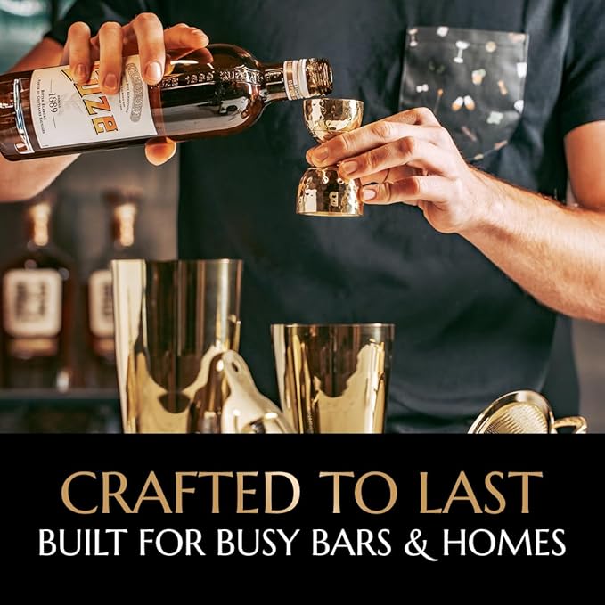 Hammered Bell Jigger by Bull In China - Premium 100% Copper with 0.25oz to 2oz Measures for Cocktails, Bars & Bartenders
