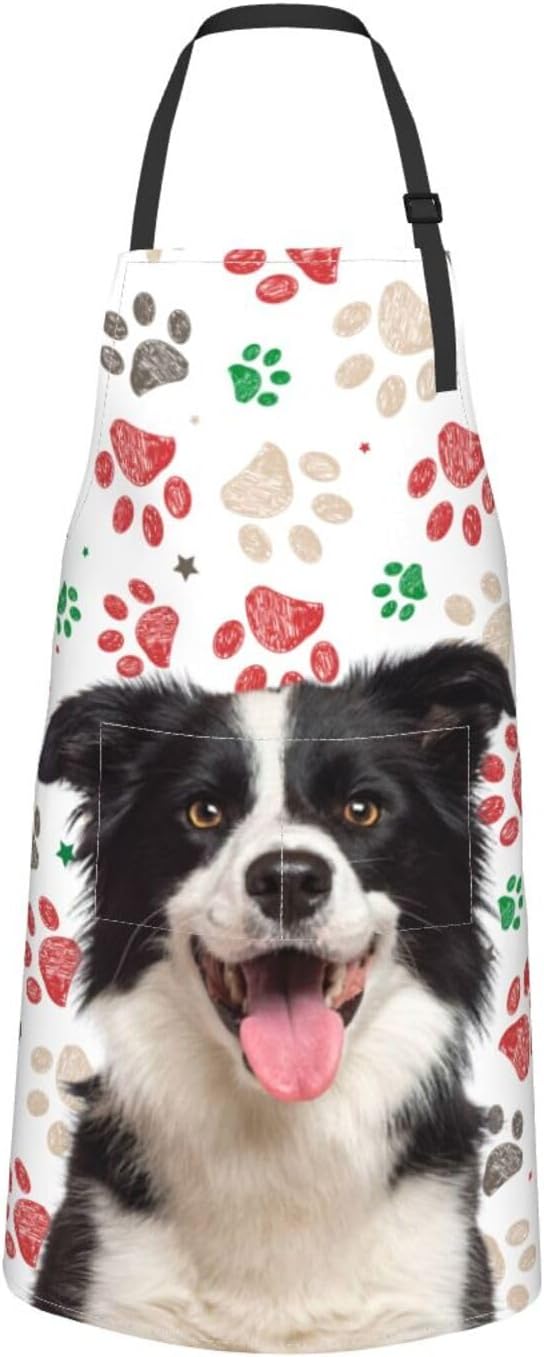 Custom Face Apron for Men Women, Personalized Photo Apron with Pockets, Customized Kitchen Aprons