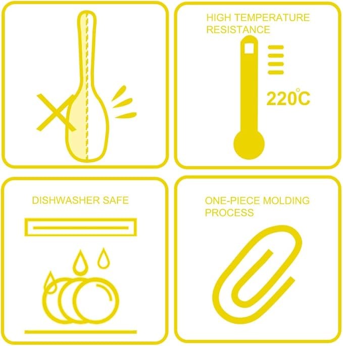 uxcell Silicone Soup Ladle Spoon 8.7 Inch Heat Resistant to 450°F One Piece Design Restaurant Kitchen Cooking Utensil for Serving Soup Yellow