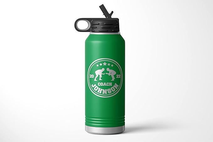 Wrestling Coach gifts, Tumbler, Coach tumbler, Wrestling gifts, Coach Beer glass, Coach gift, Coach gifts, Wrestling Coach (Wrestling Circle, Green, 32oz Water Bottle)