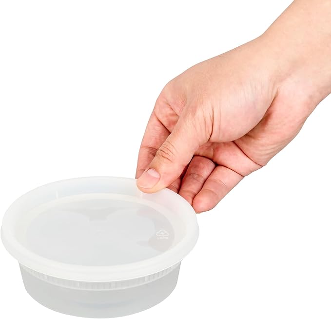 Restaurantware-Asporto 8 Ounce Deli Containers With Lids, 100 Microwavable Round Soup Containers - Clear Plastic Lids Included, Do Not Contain BPA, Clear Plastic Soup Containers, Disposable