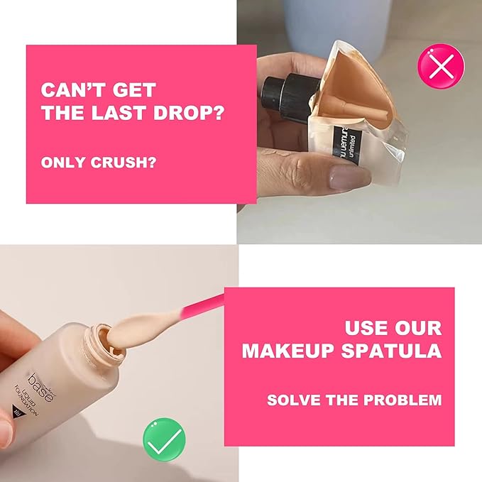 Mini Spatula for Cosmetics, 3 Pcs Beauty Spatula Small Spatula Silicone Mini Lotion Spatula Makeup Spatula, Every Drop Tiny Spatula for Makeup and Kitchen Jar