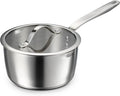Tramontina Tempo Tri-Ply Base Stainless Steel 3-Quart Sauce Pan with Glass Lid, Induction-Ready Saucepan, Oven-Safe, Dishwasher-Safe