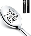 Funny Engraved Stainless Steel Spoon, Coffee and Ice Cream Spoon for Coffee Lovers, Bookworms, Birthdays, Valentine's Day, Christmas Gifts