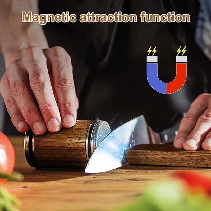 Rolling Knife Sharpener Kit - Magnetic knife sharpener with Diamond Grit 400/1000 & Angles 15° & 20°, Razor sharp Edges, Multipurpose Rolling Sharpener for Kitchen Knives, Pocket Knives, Chef's Knive
