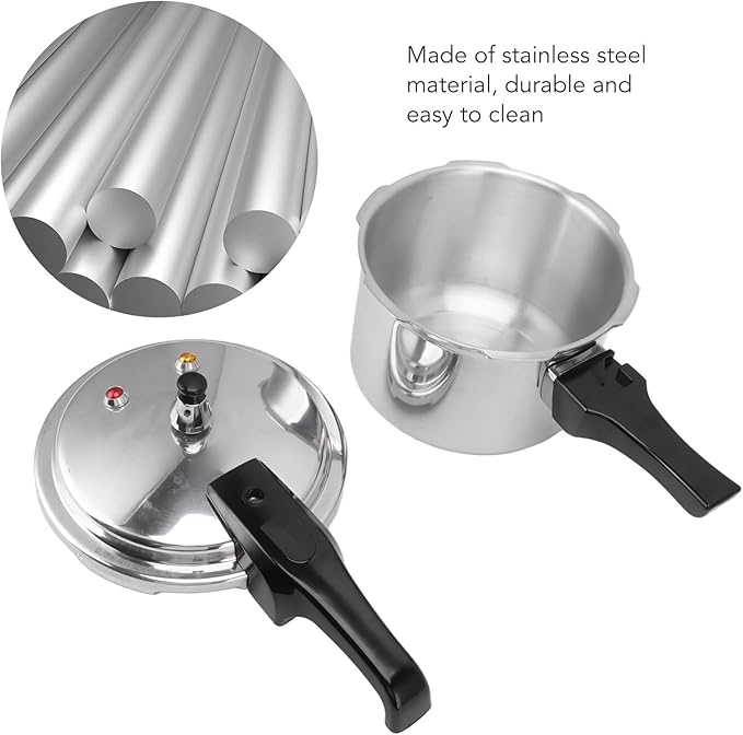 Stovetop Aluminum Pressure Cooker, 3 Liter 18cm Bottom Small Pressure Canner with Lid Easy to Small Canning Pot for Gas Stove, for Home, Commercial