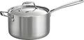 Tramontina Signature Tri-Ply Clad Stainless Steel 4-Quart Sauce Pan with Lid, Induction-Ready, Dishwasher-Safe, NSF-Certified, Made in Brazil