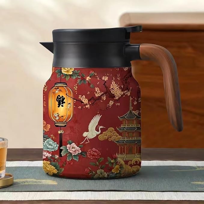 thermal teapot with infuser,Tea Pot with Infusers for Loose Tea,1000ML Thermal Teapot with Removable Infuser & Lid (G)