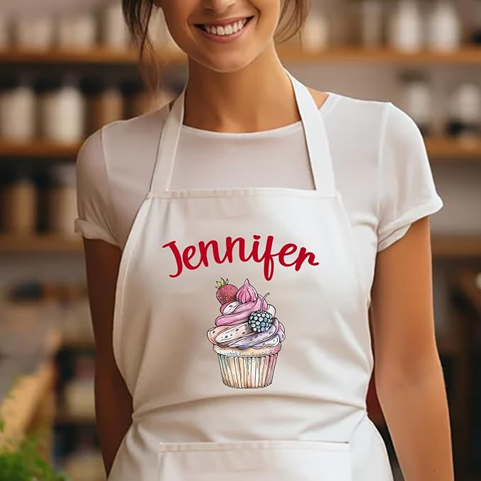 Personalized Apron for Women, Kids, Toddler, Girls and Boys, Matching Mommy and Me Aprons with Pockets, Baking Apron, Christmas & Halloween Gifts