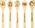 5PCS Sloth Wooden Cooking Spoons Sloth Gifts Sloth Decor Sloth Gifts for Women Sloth Kitchen Decor Sloth Stuff Sloth Party Favors Housewarming Wedding Cooking Bamboo Cooking Spoons for Everyday Use