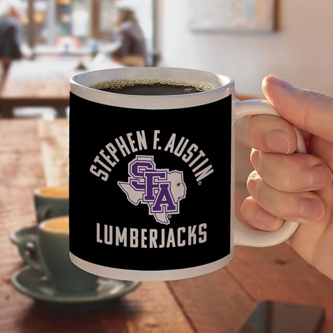 Stephen F. Austin State University Lumberjacks Ceramic Coffee Mug, Novelty Gift Mugs for Coffee, Tea and Hot Drinks, 11oz, White