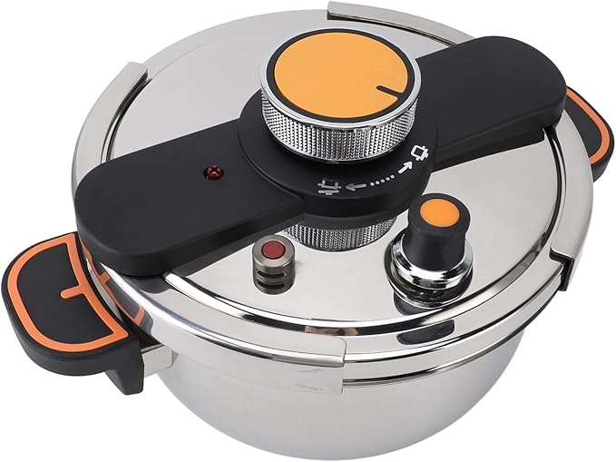 JTLB Pressure Cooker Professional Efficient Fast Even Heating Prevents Stick Large Capacity 304 Stainless Steel Canning Pot for Home Kitchen (4L)