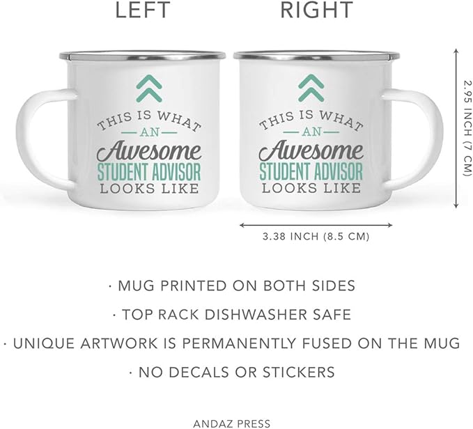 Andaz Press 11oz. Stainless Steel Campfire Coffee Mug, Awesome Student Advisor Mug, Birthday Gift Idea, Includes Gift Box