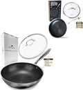 Nonstick Stainless Steel Pan Set – 11” Wok with Lid + 10” Frying Pan with Lid, Tri-Ply Honeycomb Hybrid Pans, Premium Kitchen Bundle