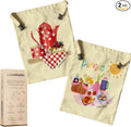 2 XL Beeswax Bread Bags for Homemade Bread, Sourdough – Reusable, Plastic-Free, Keeps Fresh, Washable, Compostable (Beige with Picnic)
