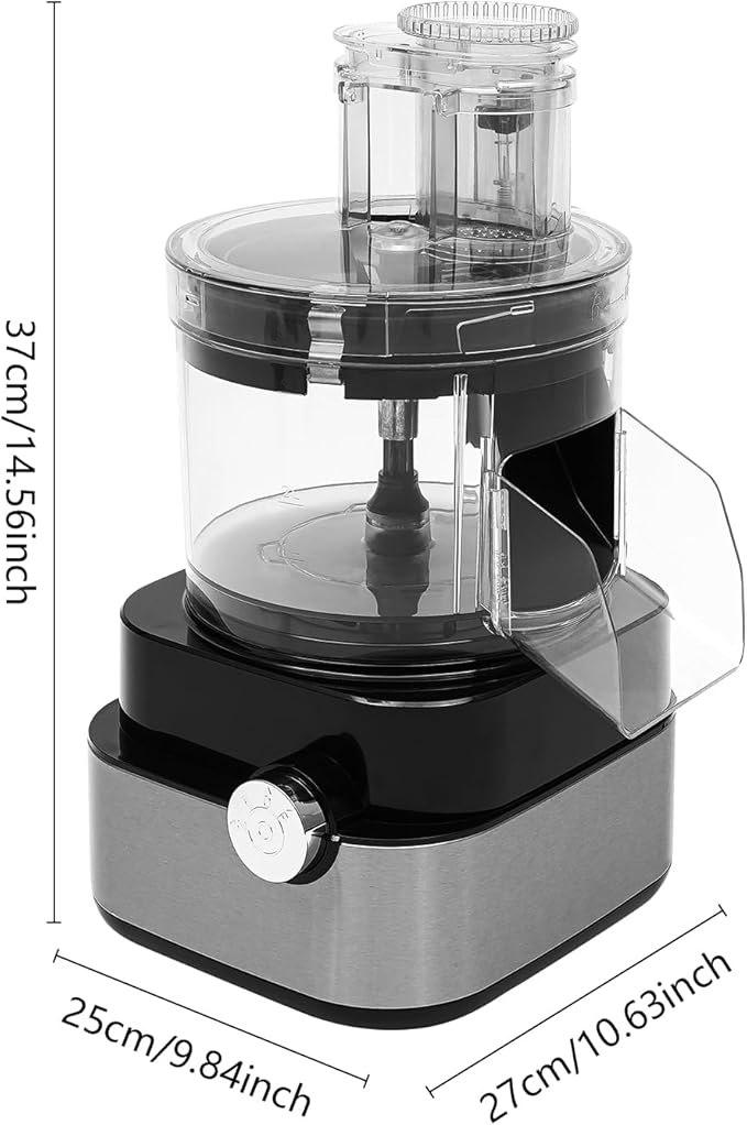 5-in-1 Commercial Food Processor, 600W Veggie Shredder 110V Electric Vegetable Chopper, Multifunctional Meat Blender Grinder Combo for Vegetable Fruits Meat Ginger Garlic