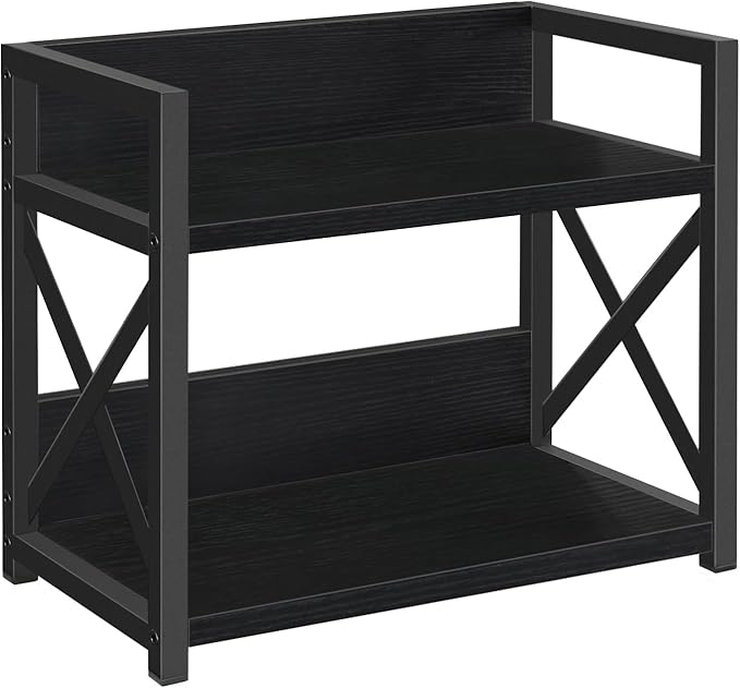 YINMIT Countertop Shelf Organizer,Coffee Bar Accessories,Spice Rack,Coffee Counter Shelf,2 Tier Coffee Organizer Station for Mugs,Cups,Cream,Syrup (Black, Small)