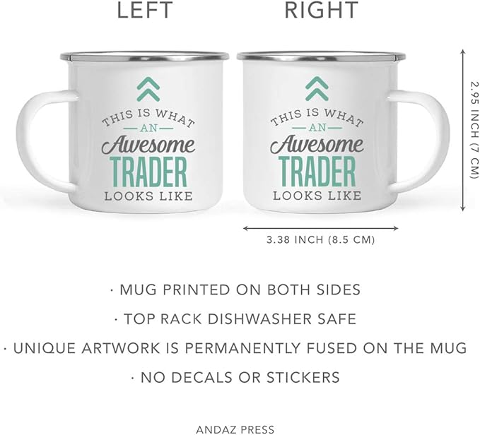 Andaz Press 11oz. Stainless Steel Campfire Coffee Mug Gift, This is What an Awesome Trader Looks Like, 1-Pack, Birthday Gift Ideas Coworker Him Her, Includes Gift Box