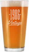Vintage 1986 Pint Glass for Beer - 39th Birthday Gifts for Men or Women Turning 39 - Fun Bday Party Decor - 16 oz