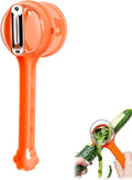 Vegetable Peeler with Box Storage,Double-Sided Stainless Steel Potato Peeler and Fruit Peeler,Vegetable Peelers for Kitchen,Apple Peeler,Carrot Peeler,Orange Peeler,Garlic Peeler (Orange)