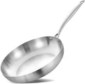LOLYKITCH 10-Inch Tri-ply Dai. 26 CM Stainless Steel Frying Pan,Skillet,Induction Cooking Pan,Dishwasher and Oven Safe,Riveted Handle.