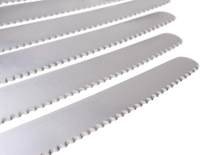 GRÄWE table knife 6 pieces, knife set for cutting, pack of 6 bread knives, breakfast knife with serrated edge on one side, knife 8.3 inch - Colorful