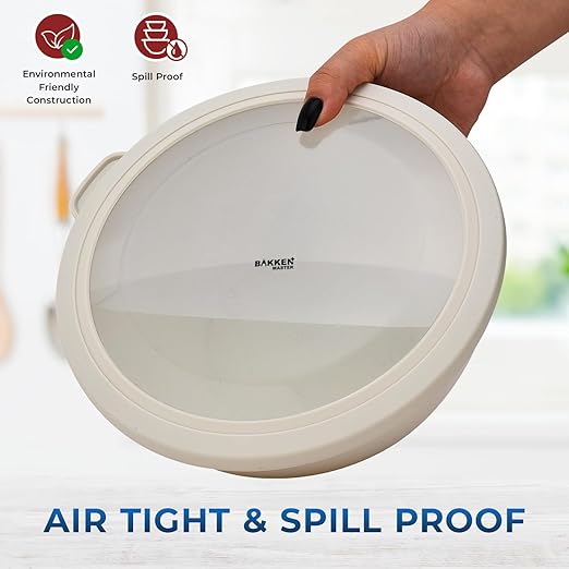 12 Piece Plastic Nesting Bowls with Lids - Mixing Bowls Set includes 6 Prep Bowls and 6 Lids, BPA-Free, Reusable Meal Prep Containers, Microwave, Freezer & Dishwasher Safe, White Cream