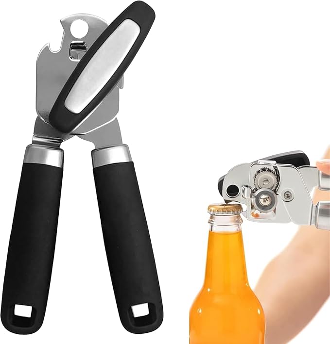 Can Opener Manual - Smooth Edge Manual Can Openers, Machine Wash Safe Durable Long Last Heavy Duty Stainless Steel Handheld Can Openers(No Magent) - Premium Kitchen Supplies Gadgets