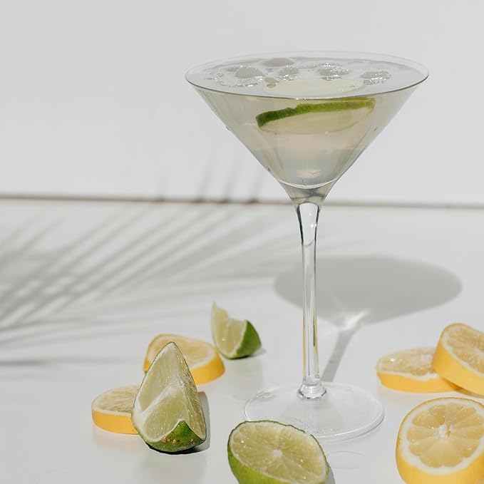 Martini Glasses Set of 4-9 oz, Handmade Premium Crystal Cocktail Glasses, Martini, Cosmopolitan, Manhattan, Gimlet, Pisco Sour, Christmas Gifts for Men Women, Clear