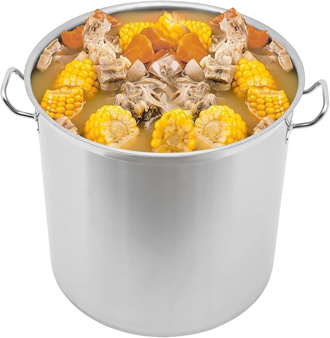 100 Quart Stainless Steel Pot with Lid, 19.7×19.7In Large Stock Pot, Stainless Steel Stockpot for Canteen, Breakfast Shop, Home, Restaurant