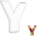 13.8" Extra Large Acrylic Letter Charcuterie Board Box, Reusable Fillable Letter Cake Candy Dish Display Serving Tray for Birthday Anniversary Party Decoration (Y)