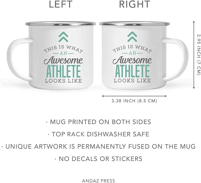 Andaz Press 11oz. Stainless Steel Campfire Coffee Mug, This is What an Awesome Athlete Looks Like, 1-Pack, Birthday Gift Ideas for Coworker Him Her, Includes Gift Box
