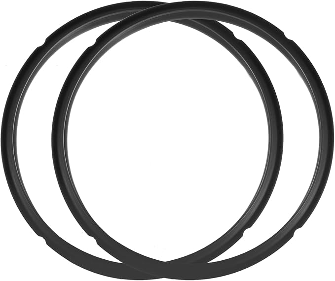 uxcell 2 Pcs Silicone Sealing Ring for Pressure Pot 5/6QT, Pressure Pot Inner Gasket Seal Rings Pressure Cooker Replacement Parts, Black