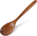 Wooden Spoons for Cooking, Natural Premium Teak Wooden Spoons, Good Grip Large Cooking Spoons and Wooden Spatula, Heat Resistant Wooden Cooking Utensils for Nonstick Cookware Serving, Perfect Gifts