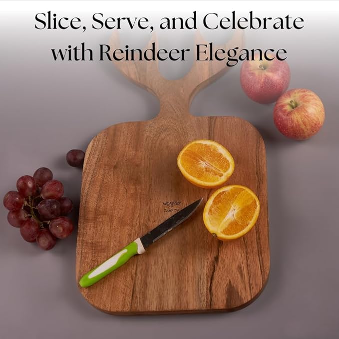 Reindeer Shape Mango Wooden Chopping Board (44 x 25 x 2 cm)