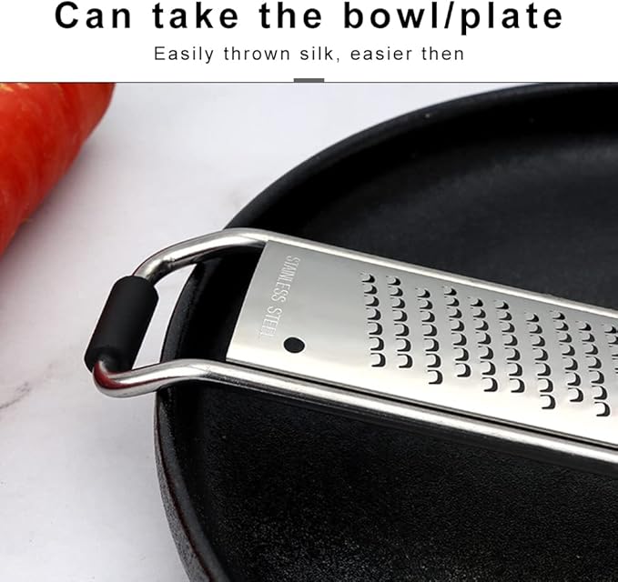Lemon Citrus Grater,Stainless Steel Cheese Grater with Protective Cover and Brush Perfect Kitchen Tool for Ginger Garlic Oranges Vegetables Fruits(COLOR:Silver+Black)