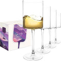 Wine Glasses Set of 4-16oz Cylindrical All Purpose Wine Glass, Crystal Wine Glass Set in Gift Packaging, Great Gift for Wedding, Anniversary, Christmas, Birthday, 9’’ Tall, Clear, Long Stem