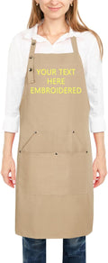 Personalized Aprons Custom Women Men Apron with Pockets Chef for Baking Bbq Grill Embroidered with Name Text
