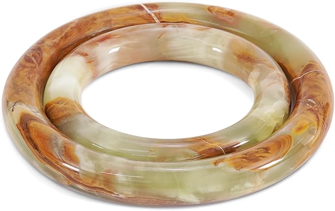 Marble Trivets for Dining Table Set of 2 Handmade Green Onyx Pot Holders for Kitchen Decor and Countertop Accessories - Stone Trivet for Hot Dishes, Hot Plate & Hot Pot