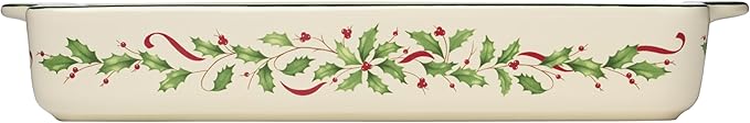 Lenox 898092 Holiday Rectangular Baking Dish, Large, Christmas, Festive Kitchen Decor