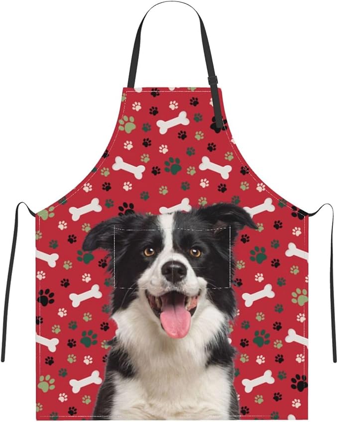 Custom Face Apron for Men Women, Personalized Photo Apron with Pockets, Customized Kitchen Aprons