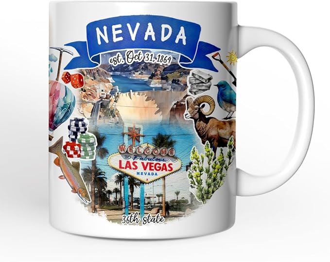 OrnamentallyYou Artistic Nevada State Themes and Landmarks Mug