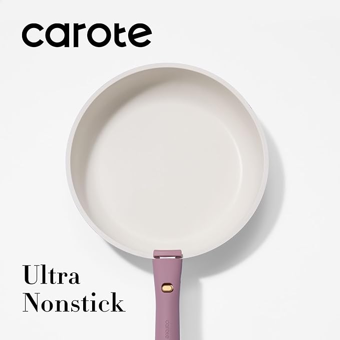 CAROTE 5pcs Pots and Pans Set, Nonstick Cookware Set Detachable Handle,kitchen essentials,RV kitchen pot and pan,Induction Cookware,Oven Safe,PFOA PFOS FREE,Purple