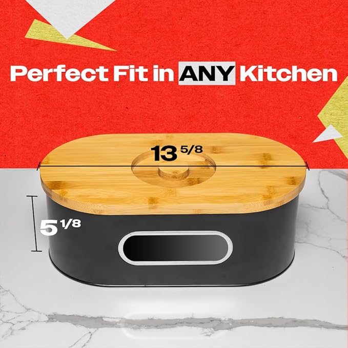 Bread Boxes - Wooden Bread Box - Stylish Bread Keeper - Bread Boxes for Kitchen Counter - Reliable Bread Storage Box - Modern Bread Bin - Bread Box by Knivi