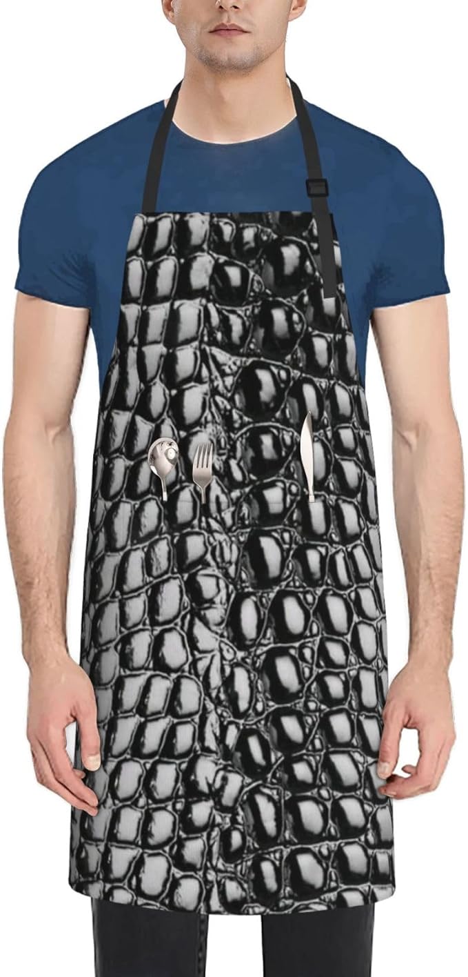 Snakeskin Aprons Cool Aprons with Pockets and Adjustable Mens Apron for Gardening Cooking Kitchen