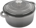 6 Quart Enameled Cast Iron Dutch Oven Pot with Lid, Oven Safe up to 500°F or on Stovetop, Non-stick Dutch Oven for Bread Baking, Cooking, Dual Handles Cookware, Grey