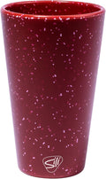 Silipint 16oz Silicone Pint Glass – Unbreakable BPA-Free Reusable Silicone Drinking Cup – Flexible Dishwasher Microwave & Freezer Safe – Stemless Glass for Water Coffee Smoothies (Speckled Red)
