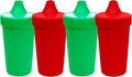 Re-Play Spill-Proof Sippy Cups - Reusable 10 Oz Set of 4, Dishwasher & Microwave Safe, Made in USA, Christmas